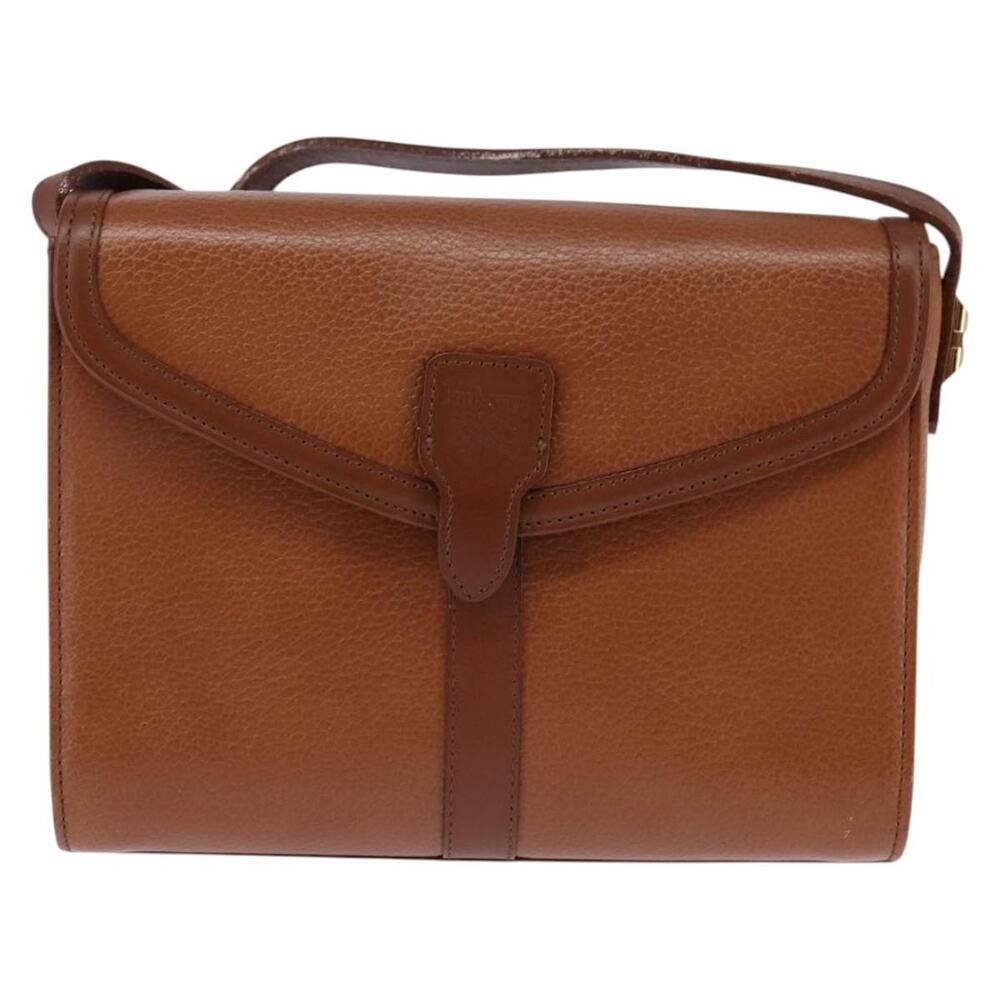 Burberry Nova Check Leather Shoulder Bag Brown